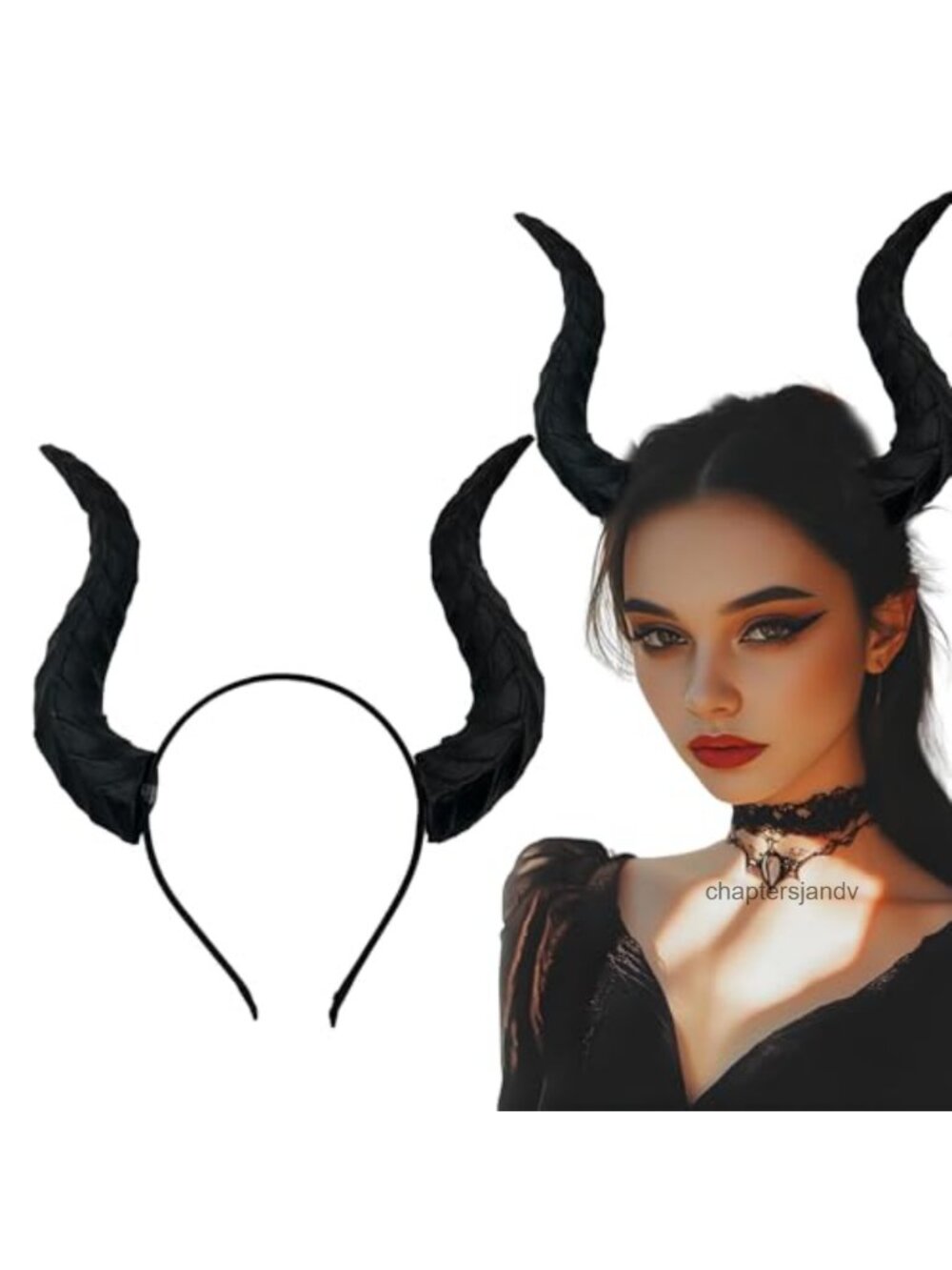Gothic Devil Horn Headband Handmade Cosplay Halloween Hair Accessory